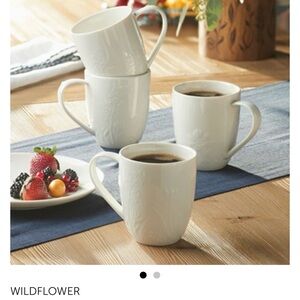 Princess House Wildflower White Mug Set